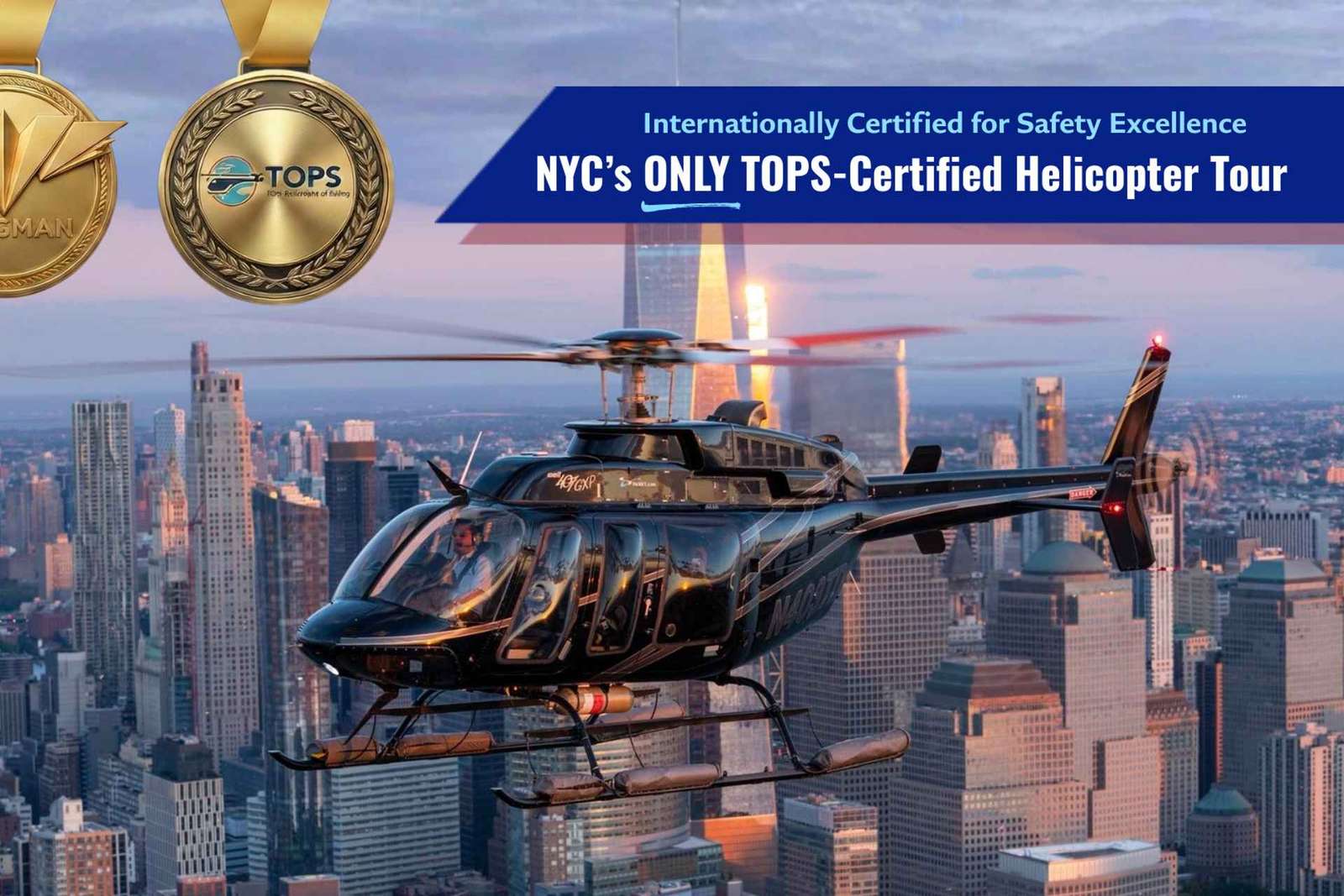 Vanuit New Jersey: City Lights of Skyline Helikoptervlucht