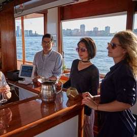 NYC: Sunset Cruise on a Small Yacht with a Drink